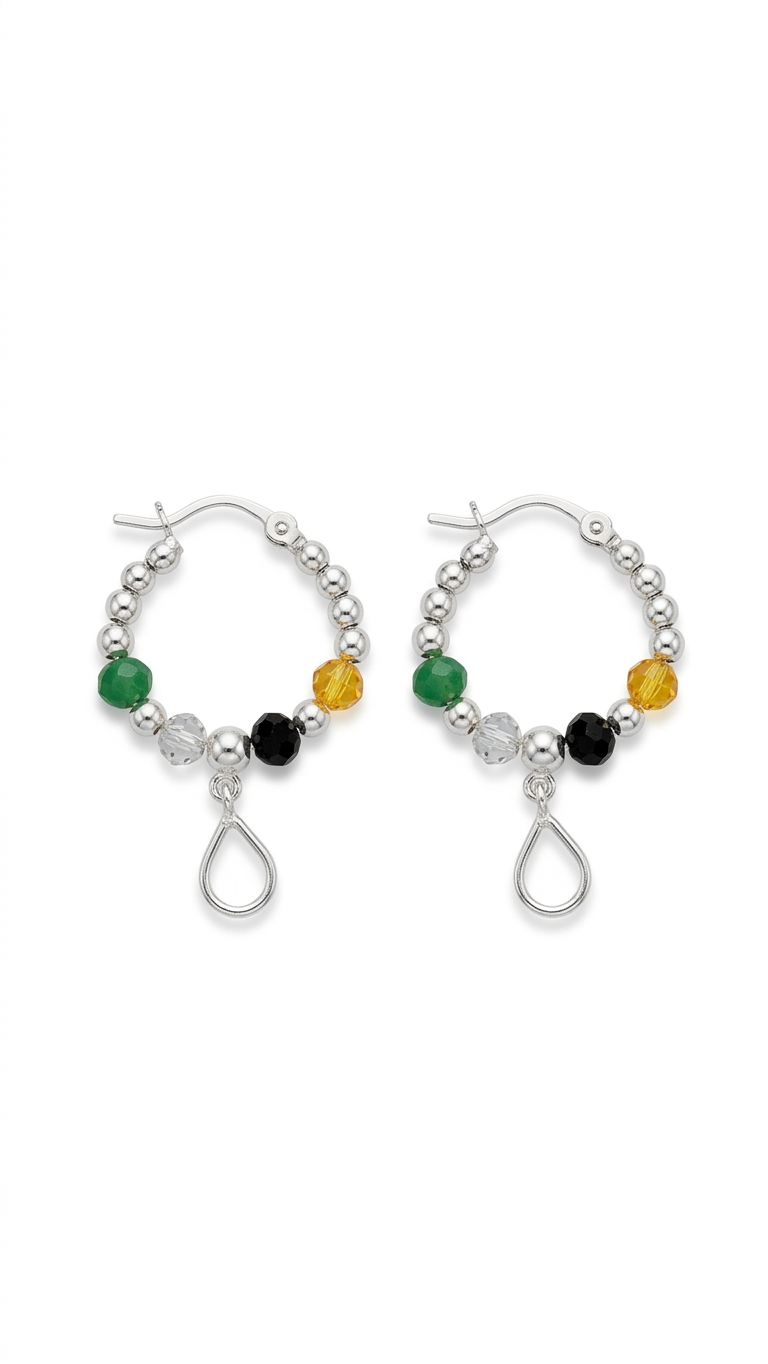 Multicolor Beaded Hoop Earrings