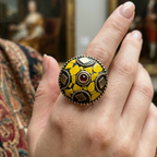 Mosaic Statement Ring | Round Boho Cocktail Ring
