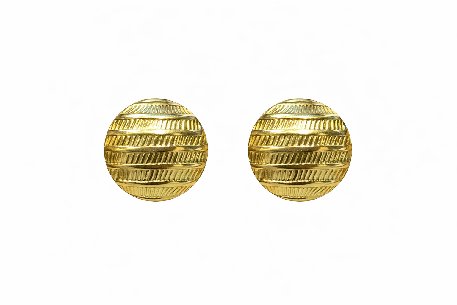 Textured Gold Disc Stud Earrings | Minimalist Round