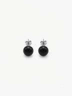 Natural Black Onyx Stud Earrings