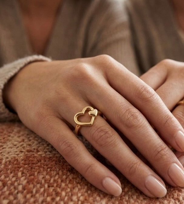 Minimalist Gold Heart Ring