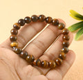 Natural Tiger Eye Gemstone Beads Bracelet Protection of Evil Energy
