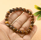 Natural Tiger Eye Gemstone Beads Bracelet Protection of Evil Energy