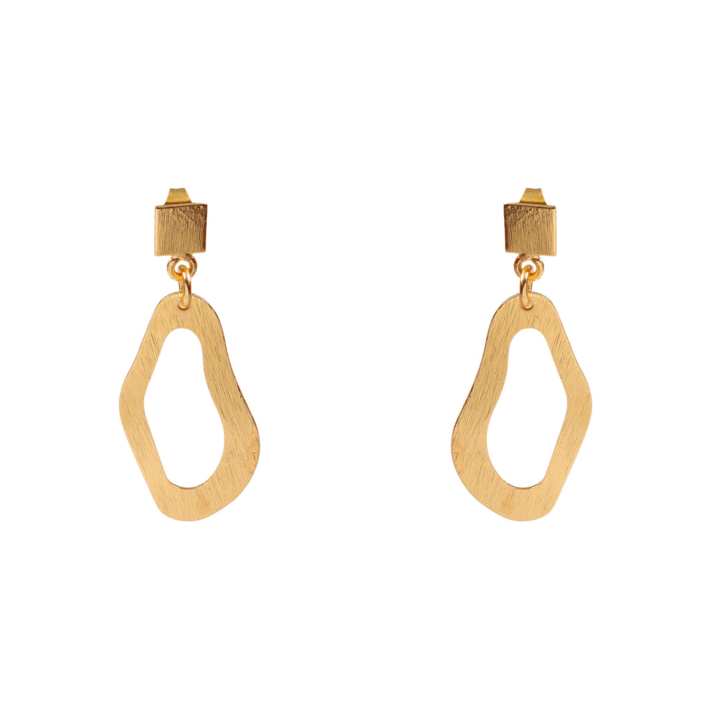 Minimalist Gold Abstract Drop Earrings Modern Geometric Statement Earrings