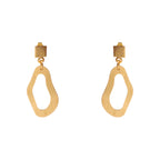 Minimalist Gold Abstract Drop Earrings Modern Geometric Statement Earrings