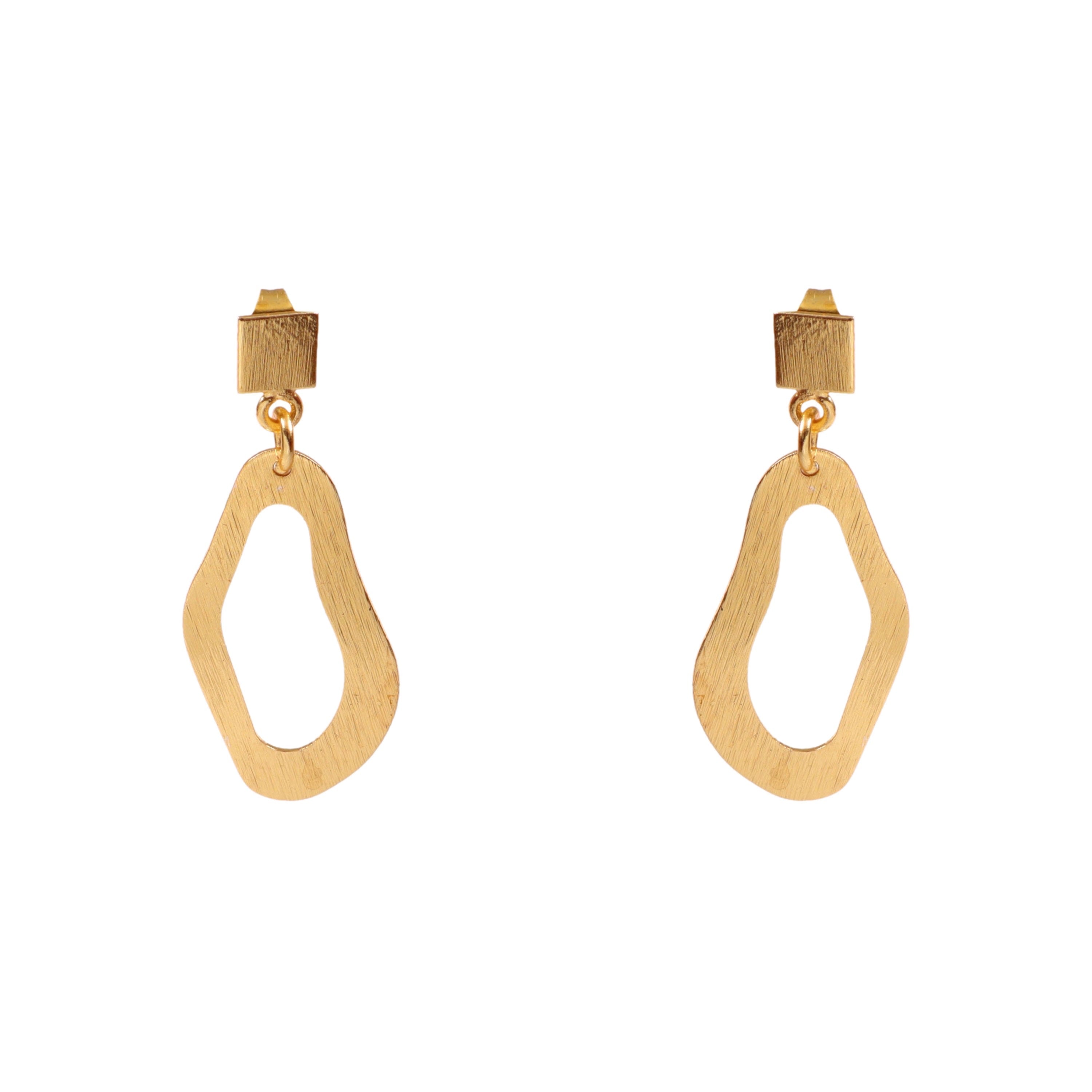 Minimalist Gold Abstract Drop Earrings Modern Geometric Statement Earrings