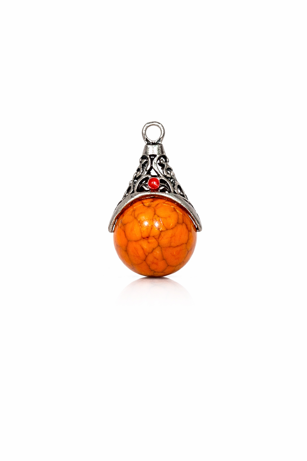 Orange Stone Pendant Necklace