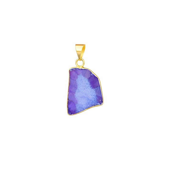 Purple Druzy Agate Pendant Necklace
