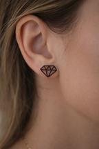 Minimalist Diamond Outline Stud Earrings