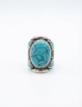 Turquoise Statement Ring, Handmade Boho