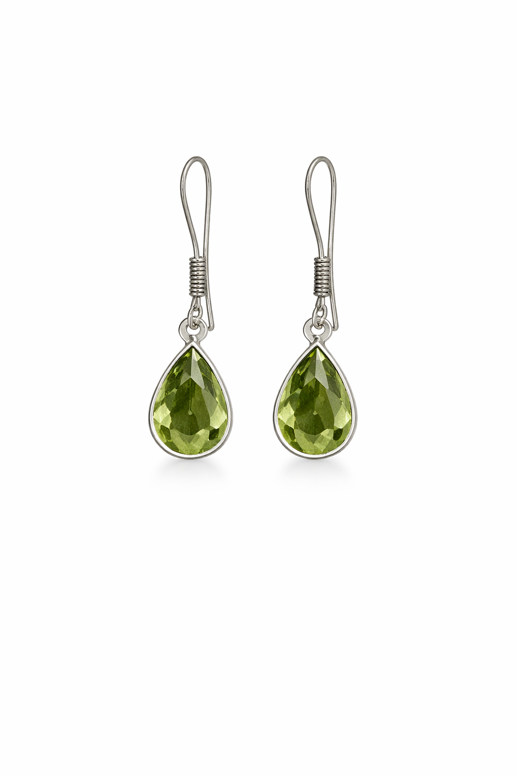 Lime Green Teardrop Sparkle Earrings