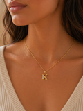 Elegant Gold Initial “K” Pendant