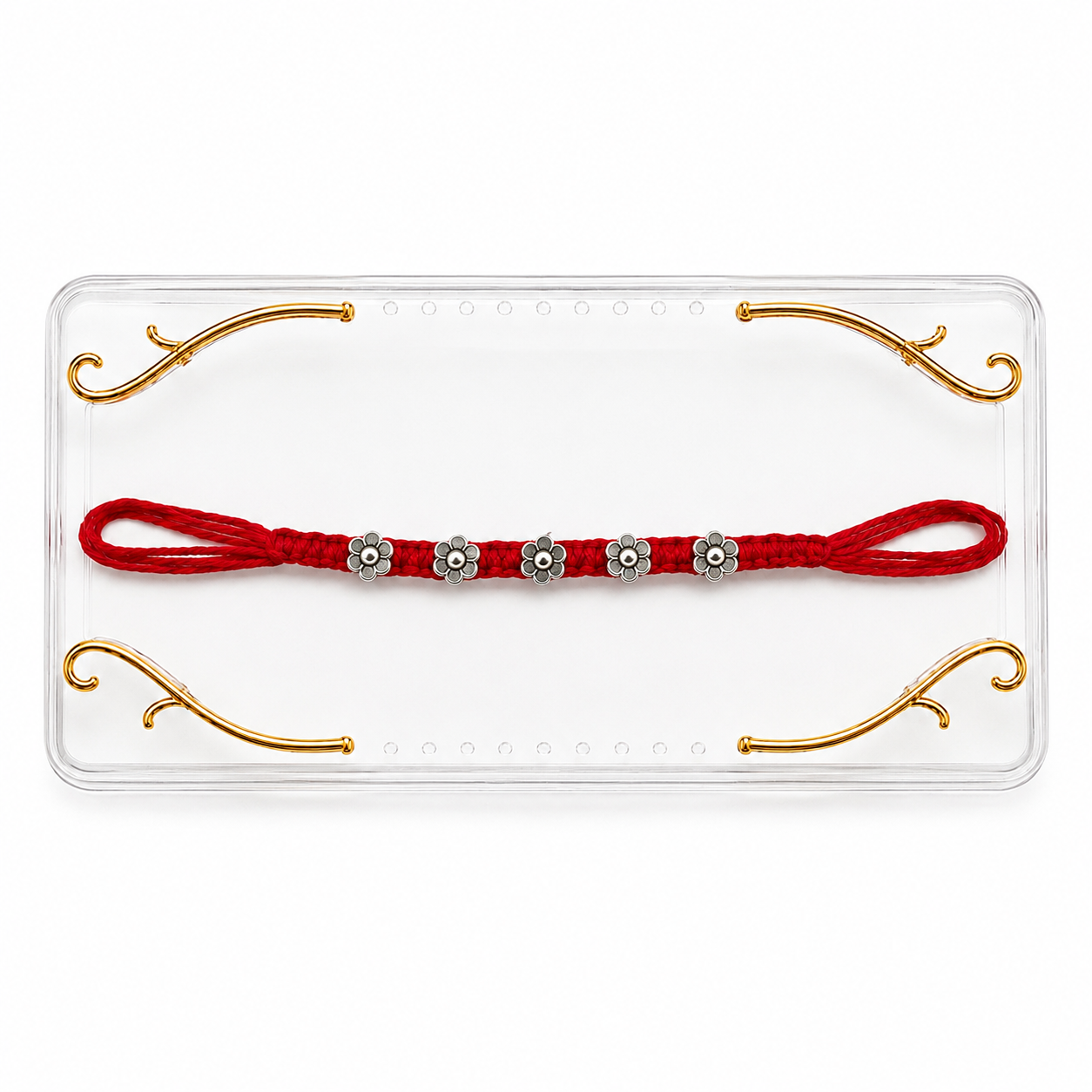 Silver Plated Floral Rakhi for Brother