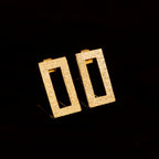 Minimalist Textured Gold Rectangle Earrings