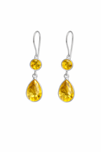 Citrine Stone Dangle Drop Earrings