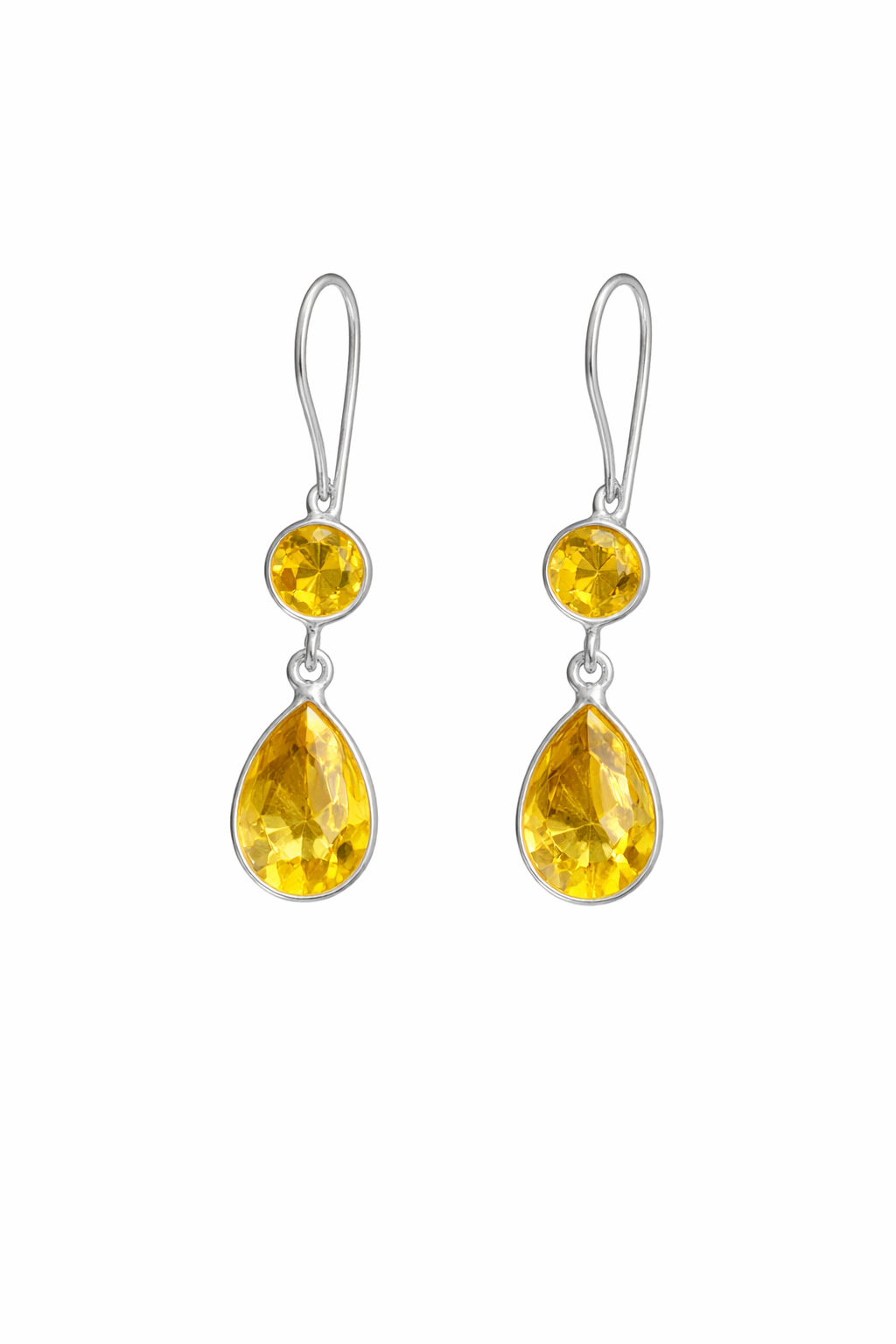 Citrine Stone Dangle Drop Earrings