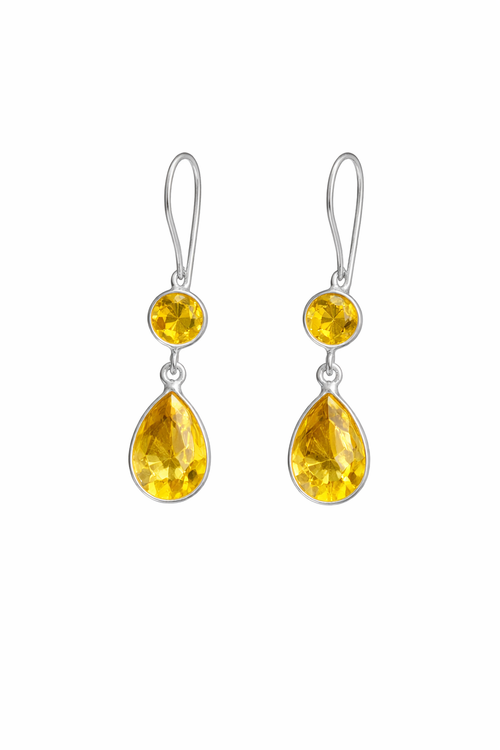 Citrine Stone Dangle Drop Earrings