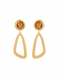 Tiger Eye Geometric Drop Earrings