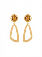 Tiger Eye Geometric Drop Earrings