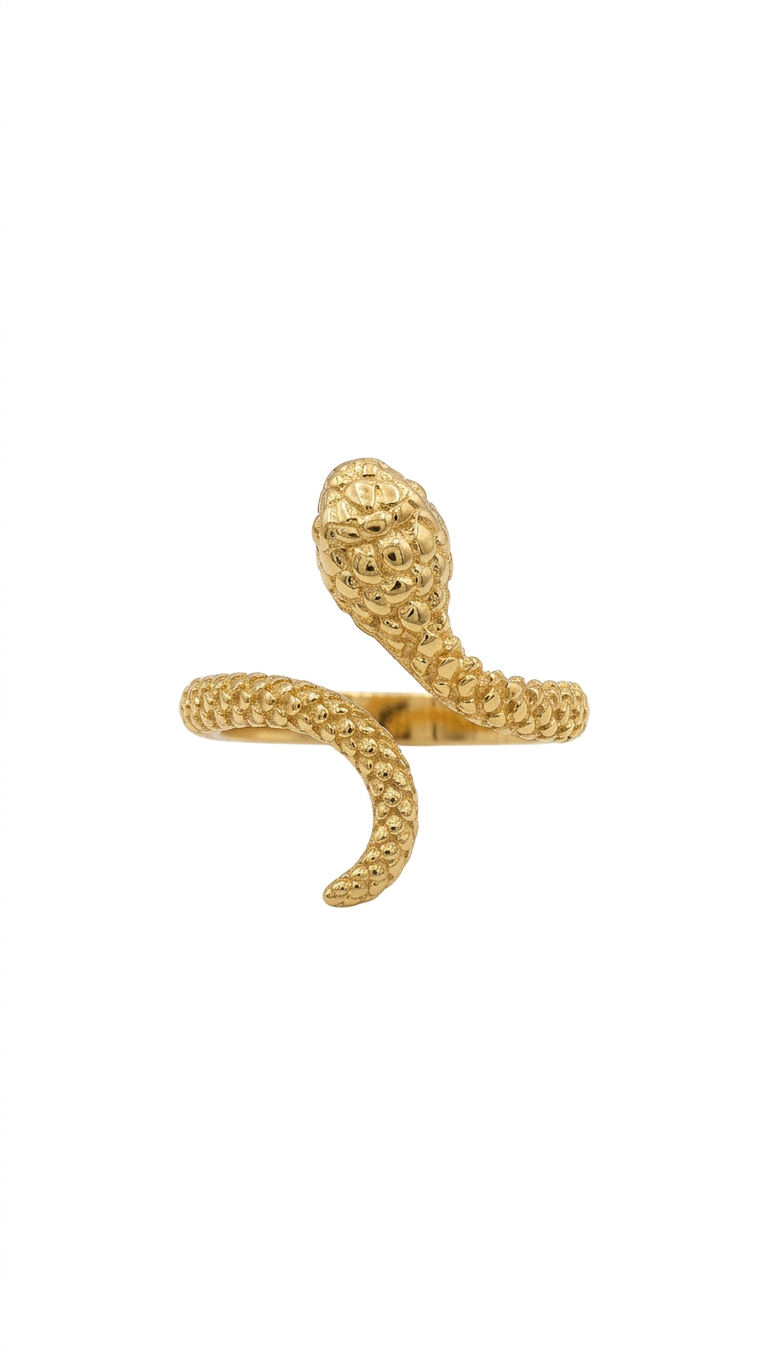 Golden Serpent Wrap Ring