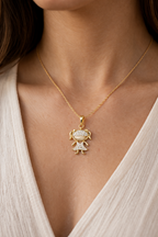 Gold Girl Pendant Necklace
