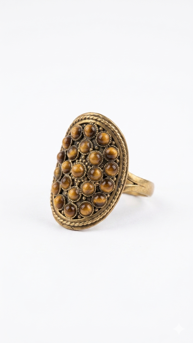 Vintage Tiger Eye Statement Ring