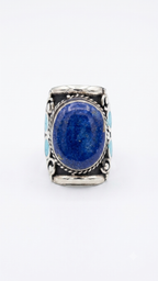 Vintage Lapis Lazuli Statement Ring | Handmade Tibetan Silver Ring