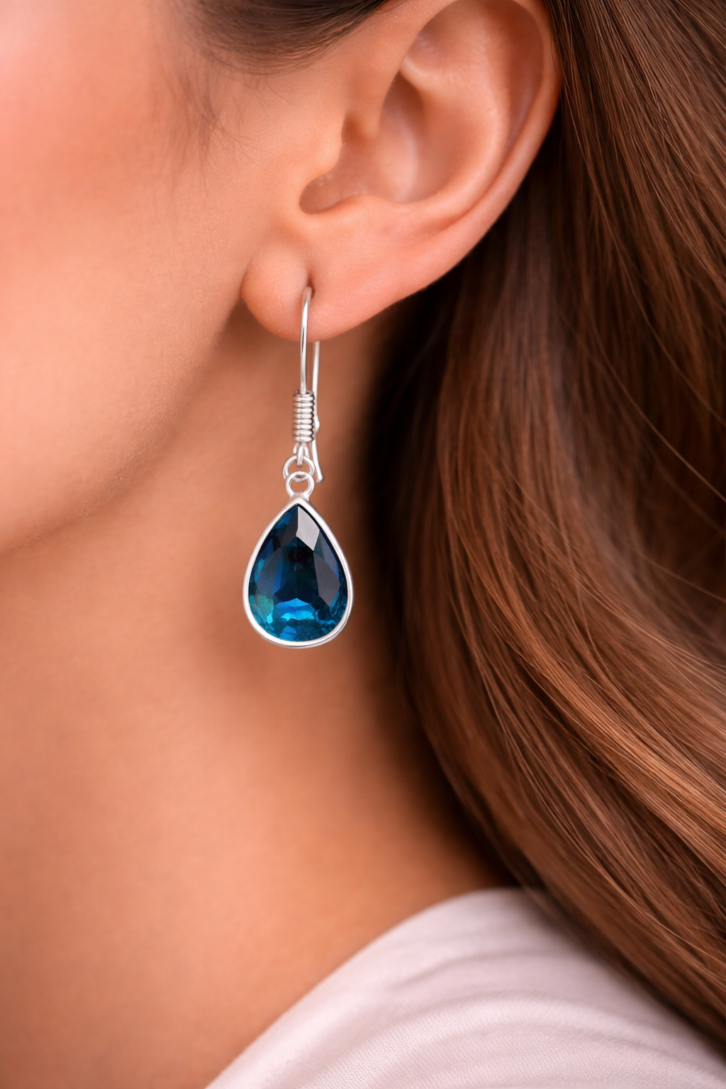 Ocean Blue Teardrop Elegance Earrings