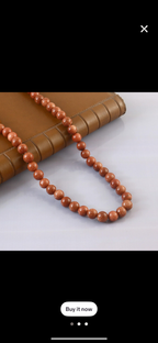 Natural Sunstone Brown Necklace Beads Mala