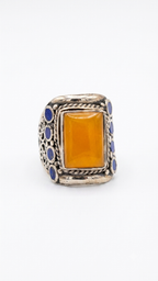 Vintage Jasper Statement Ring | Handmade Tibetan Silver Ring