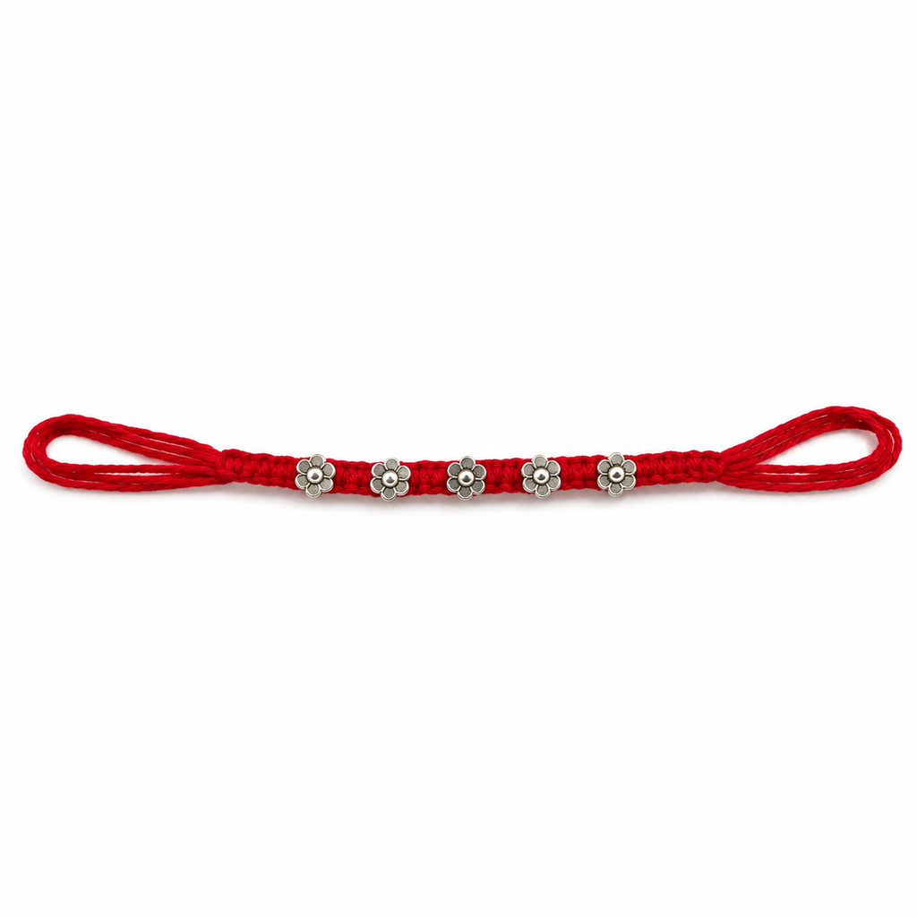 Silver Plated Floral Rakhi for Brother