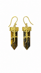 Tiger Eye Gecko Earrings