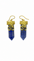 Lapis Lazuli Om Earrings