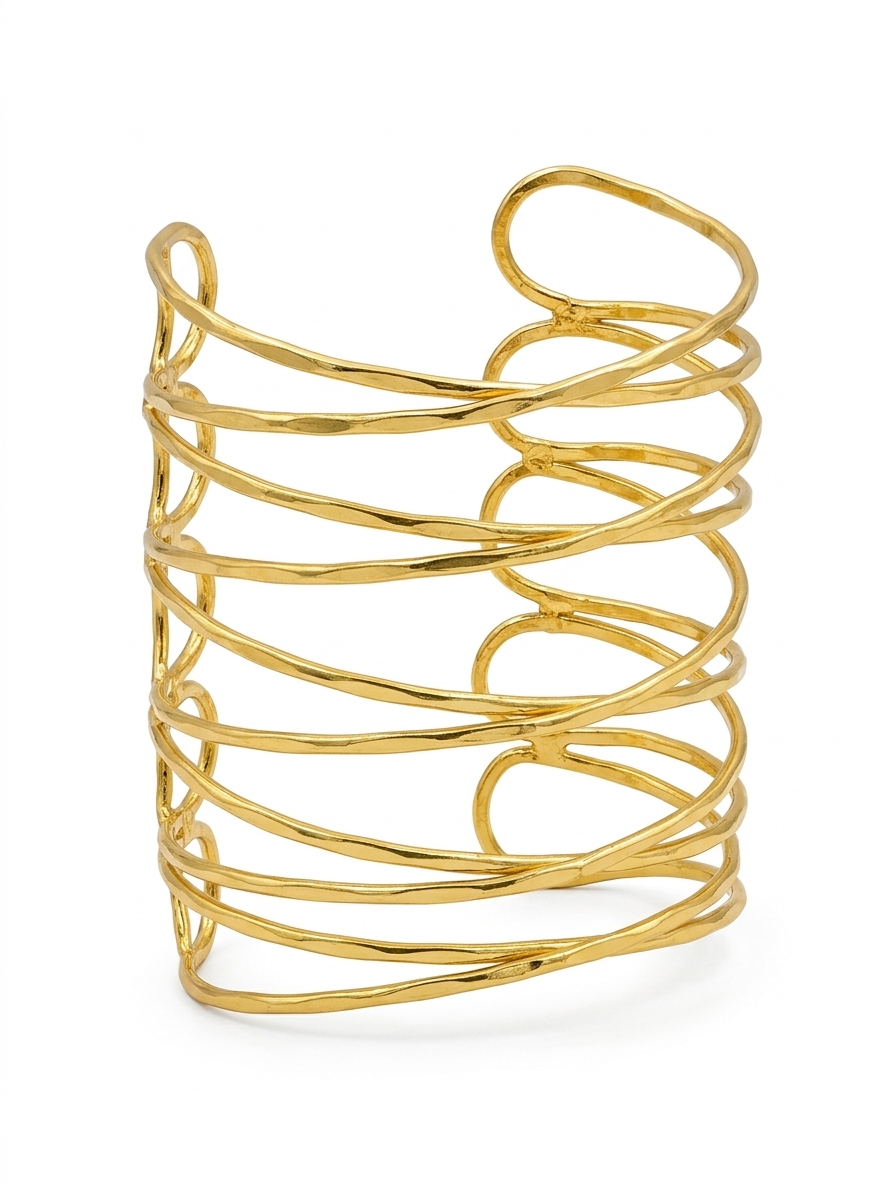 Elegant Multi-Layer Gold Twist Cuff Bracelet