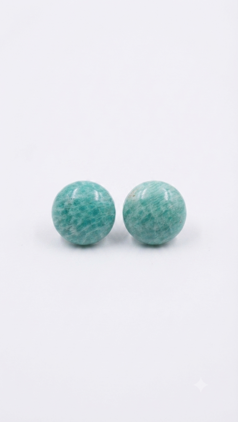 Natural Amazonite Stud Earrings