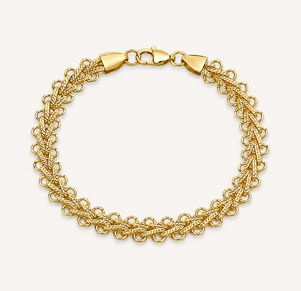 Gold Braided Link Bracelet