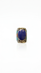 Vintage Lapis Lazuli Statement Ring, Handmade Tribal Silver Ring