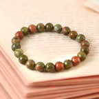 Natural Unakite Semi Precious, Stone Bracelet
