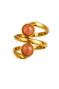 Gold Spiral Wrap Ring with Sunstone