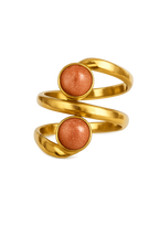 Gold Spiral Wrap Ring with Sunstone