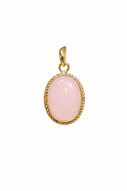 Rose Quartz Gemstone Pendant Gold