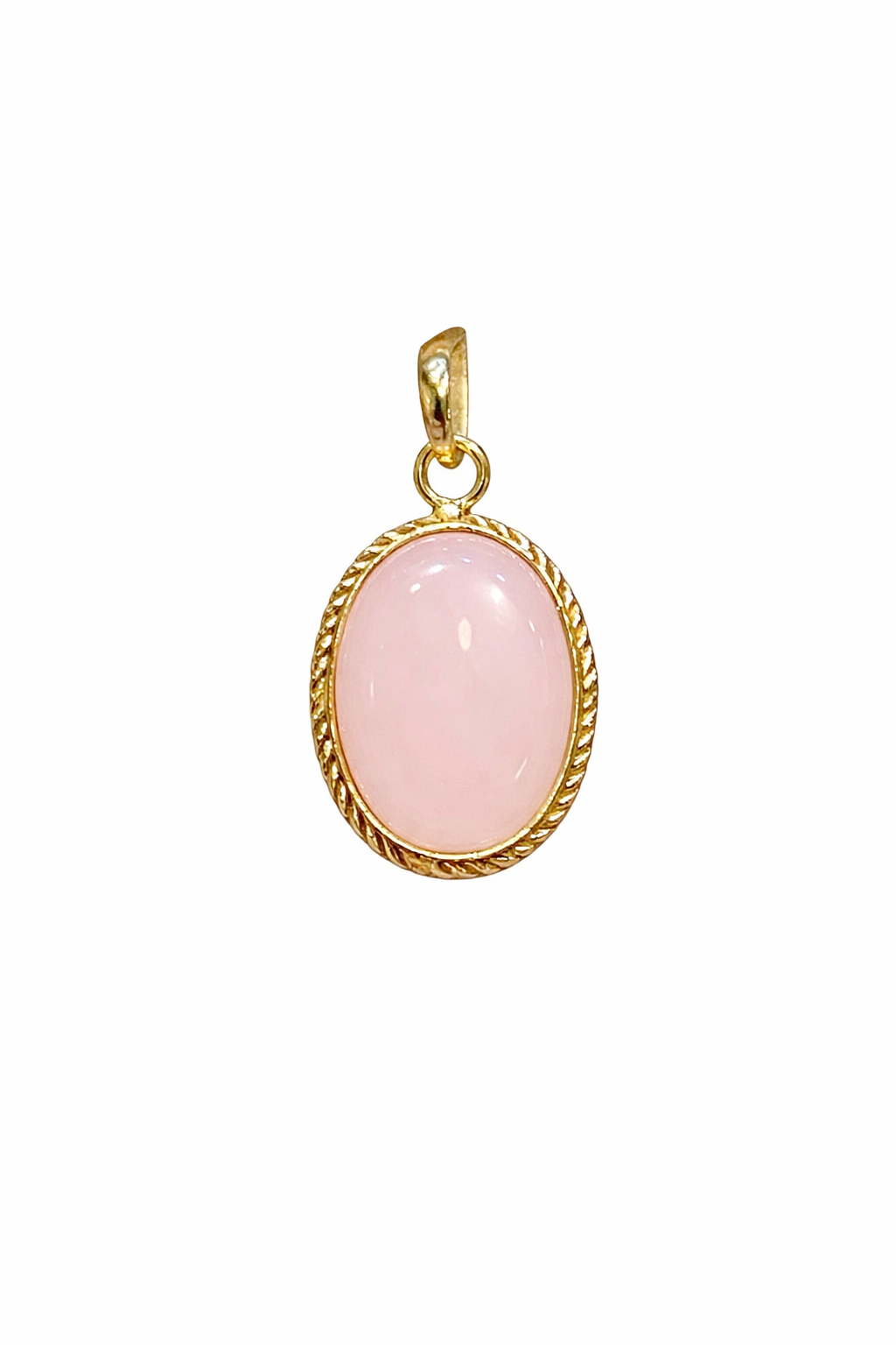Rose Quartz Gemstone Pendant Gold