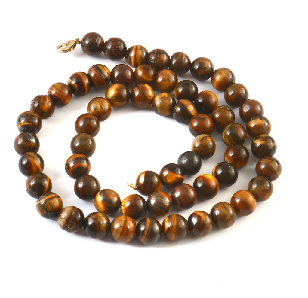 Natural Tiger Eye Beaded Necklace