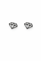 Minimalist Diamond Outline Stud Earrings