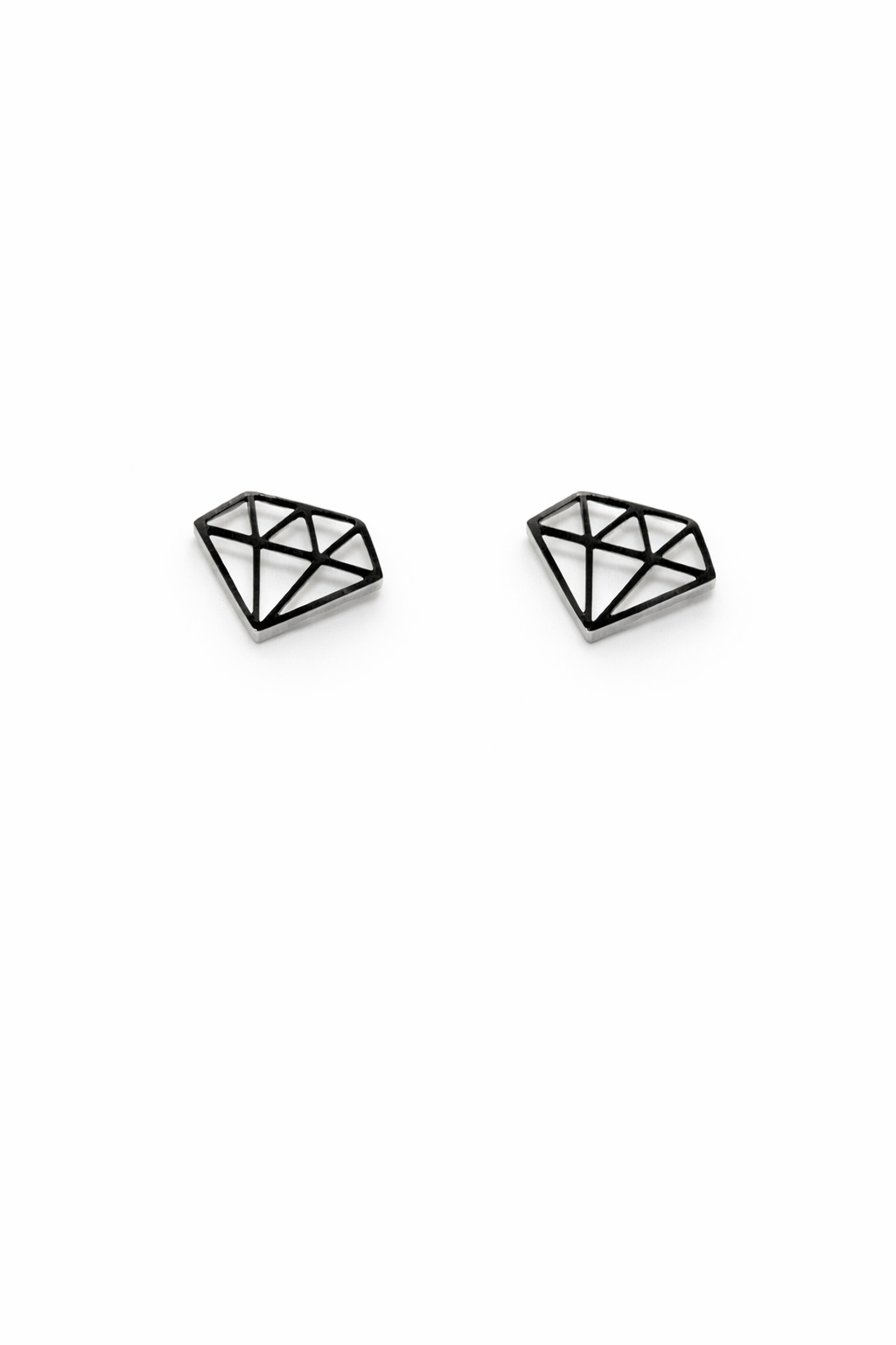 Minimalist Diamond Outline Stud Earrings