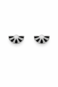 Black Fan Stud Earrings