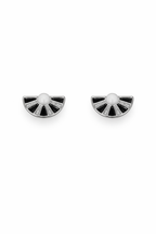 Black Fan Stud Earrings