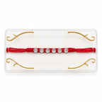 Silver Plated Rakhi for Brother | Handmade Red Thread Rakhi