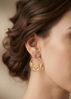 Champagne Cat’s Eye Hoop Earrings