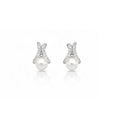 Pearl Drop Stud Earrings, Crystal Pearl Earrings